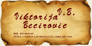 Viktorija Bećirović vizit kartica
